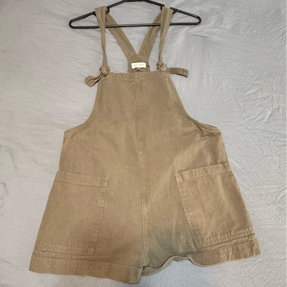 Vestique Beige Tie-Strap Overalls